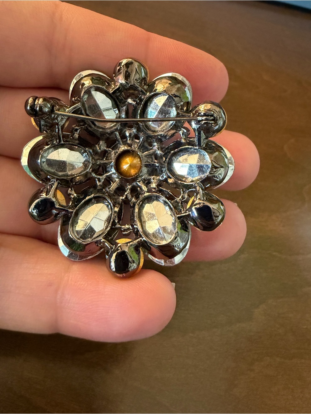Vintage Rhinestone Cluster Brooch - Picture 3 of 3
